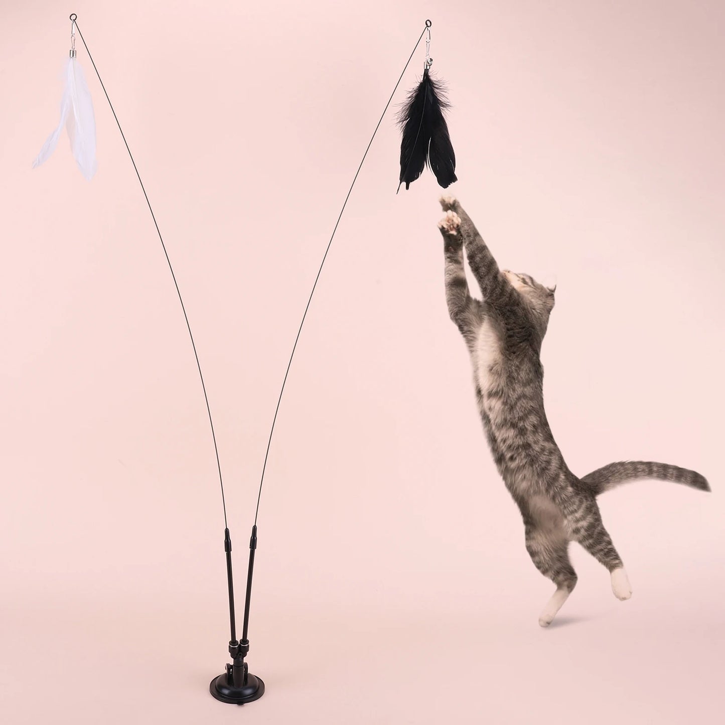 Shunmaii Cat Toy Set With Suction Cup Dual Head Training