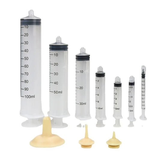 Pet Nursing Nipple with Syringe Set of 2 Silicone Nipples for Feeding Newborn Kittens Puppies and Small Animals