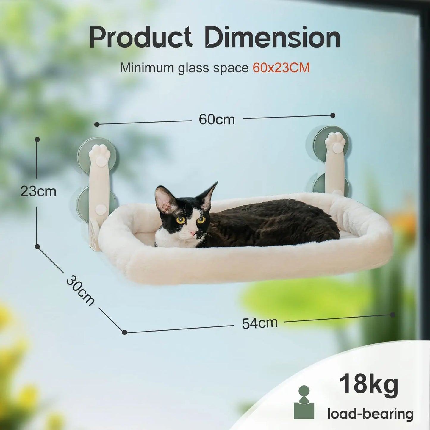 Mewoofun Foldable Cat Window Hammock Bed Strong Suction