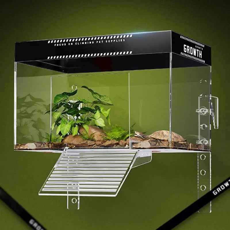 Turtle Basking Dock With Lid Hanging Habitat Cage Enclosure