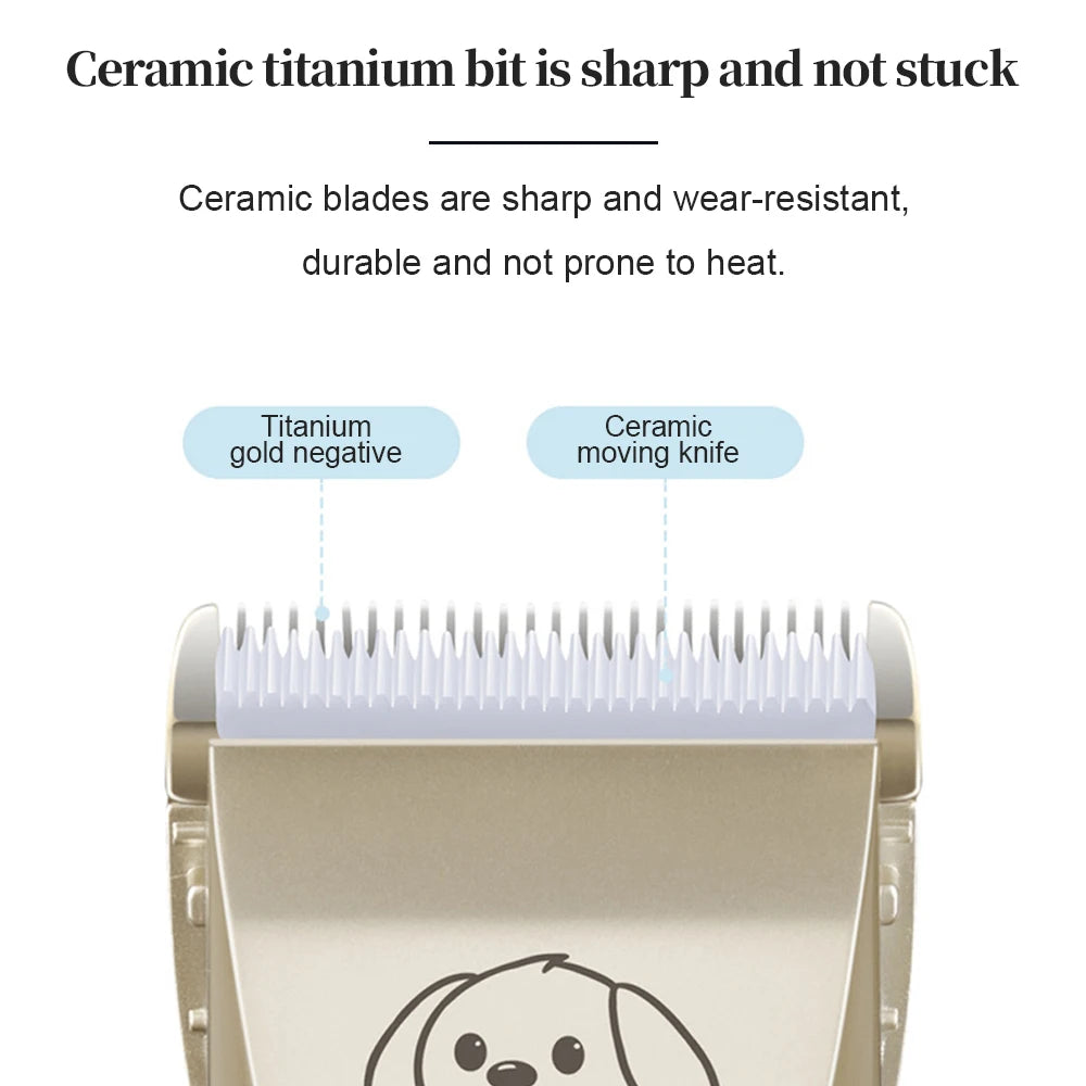 Professional Cat Dog Hair Clipper Grooming Kit Rechargeable Pet Hair Trimmer Shaver Set Animals Hair Cutting Machine Low-Noise