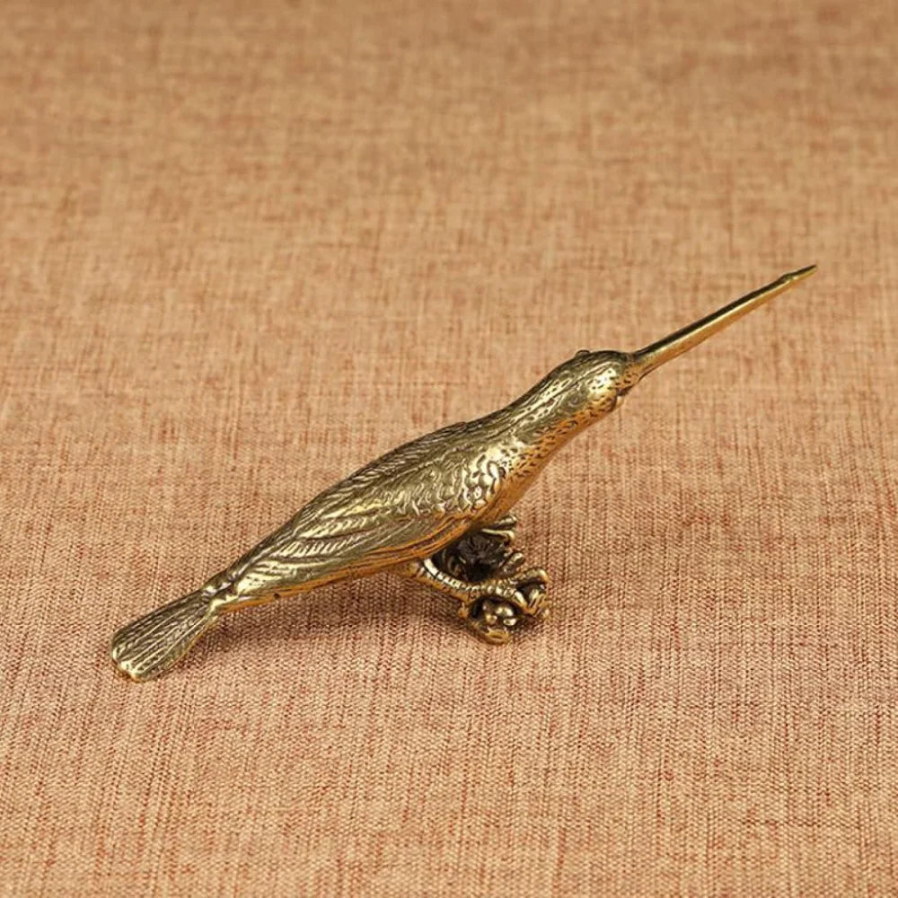 Pure Copper Kingfisher Tea Needle Statue Ornament Woodpecker