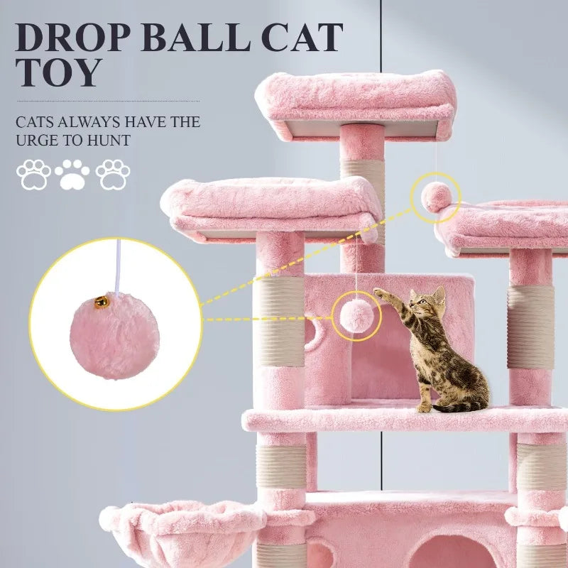 XMSJCN Cat Tree Deluxe Five Level Cat Tower with Condo