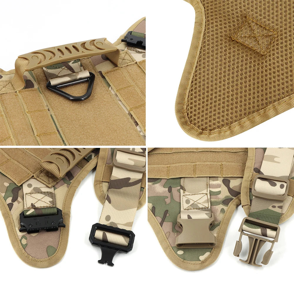 Petravelcn Tactical Dog Harness Vest With Patches Pack