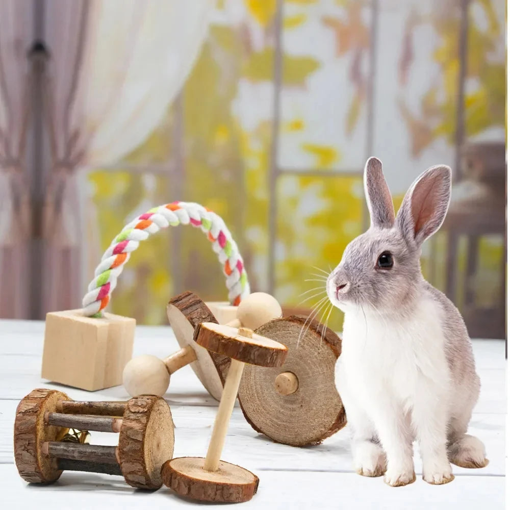 Natural Wood Chew Toys For Small Pets Rabbits Hamsters Rats