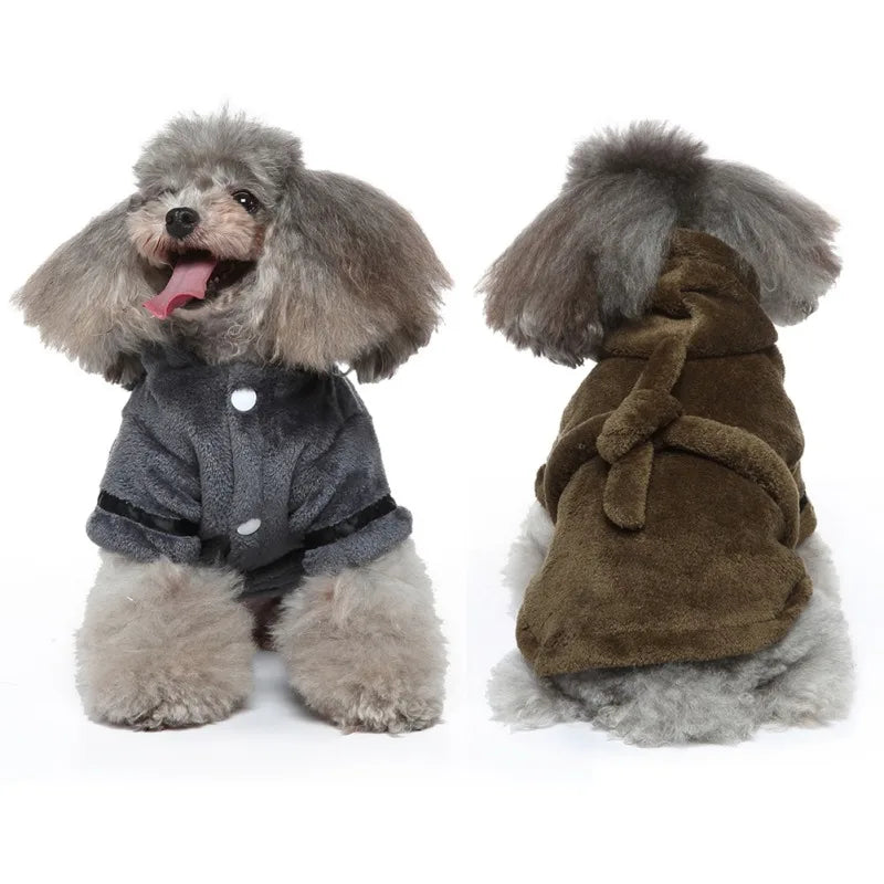 Hooded Dog Bathrobe Pajamas Soft Drying Towel For Pets