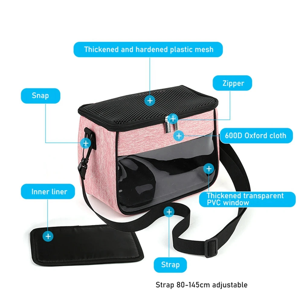 Small Animal Carrier Backpack for Small Pets Breathable Portable Travel Bag Windproof One Shoulder Bag