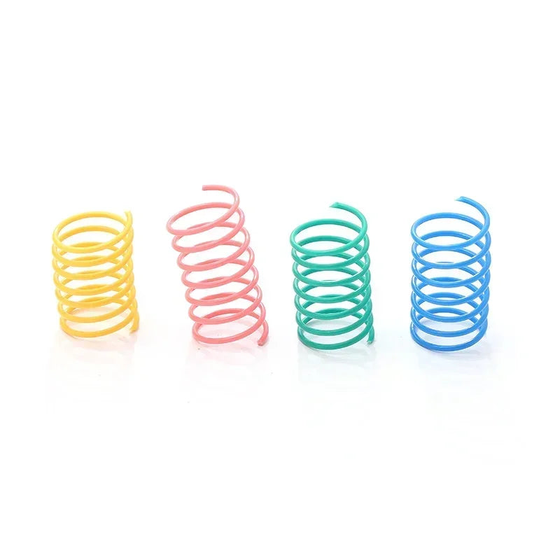 20 Pieces Cat Spring Toys Colorful Plastic Coil Spiral Springs Interactive Kitten Pet Accessories