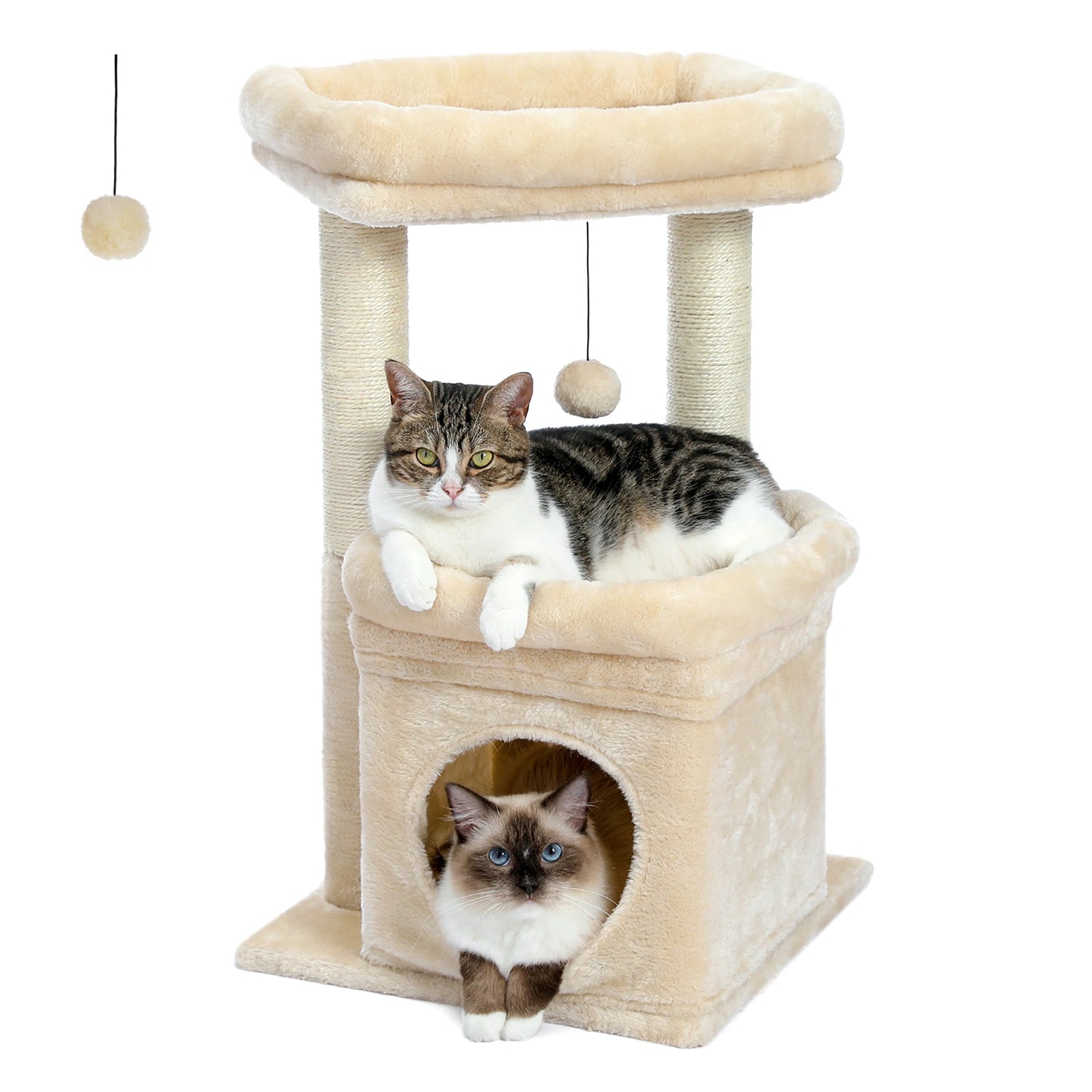 PEQULTICN Cat Tree With Cozy Condo And Plush Top Perch