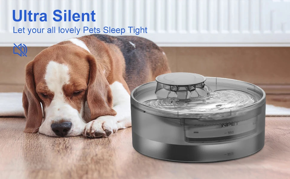 NPET DF10 Dog Water Fountain, 170oz/1.3Gallon/5L Large Automatic Pet Water Dispenser Dog Water Bowl for Cat, Dogs, Multiple Pets