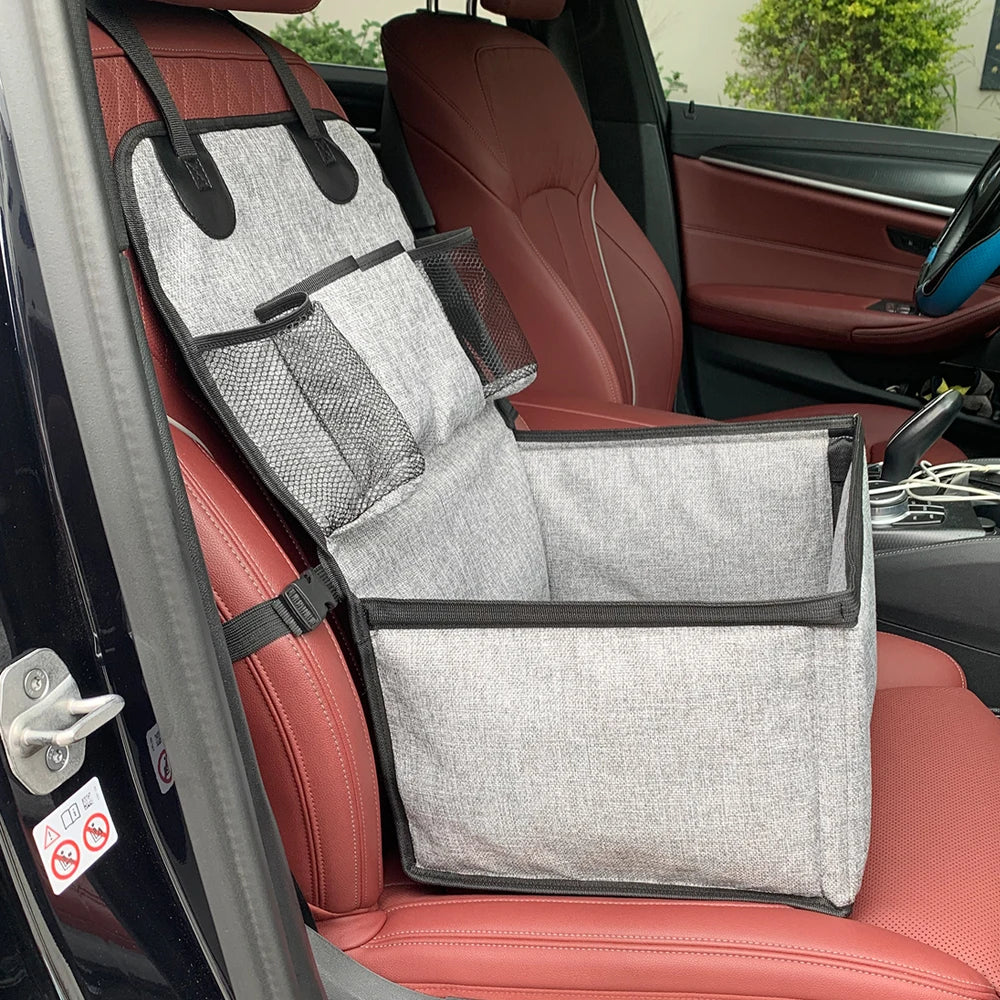 Dog Car Seat Booster For Front Seat With Storage Pockets