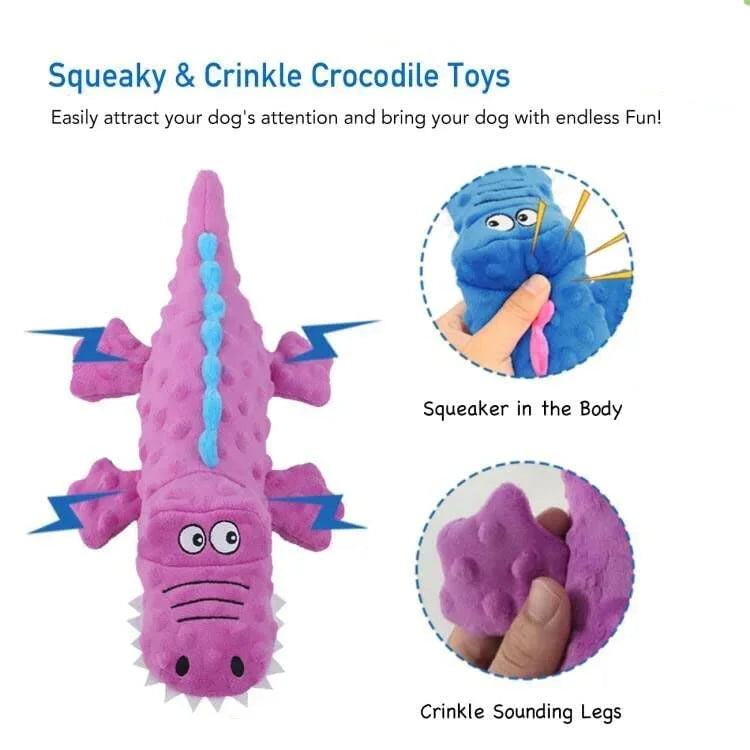 Choice Plush Crocodile Dog Toy Interactive Chew With Sound