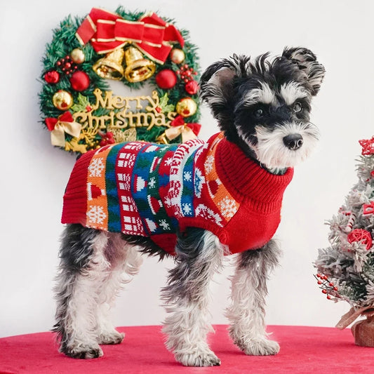 Puppy Christmas Sweater For Small Dogs Warm Knitwear