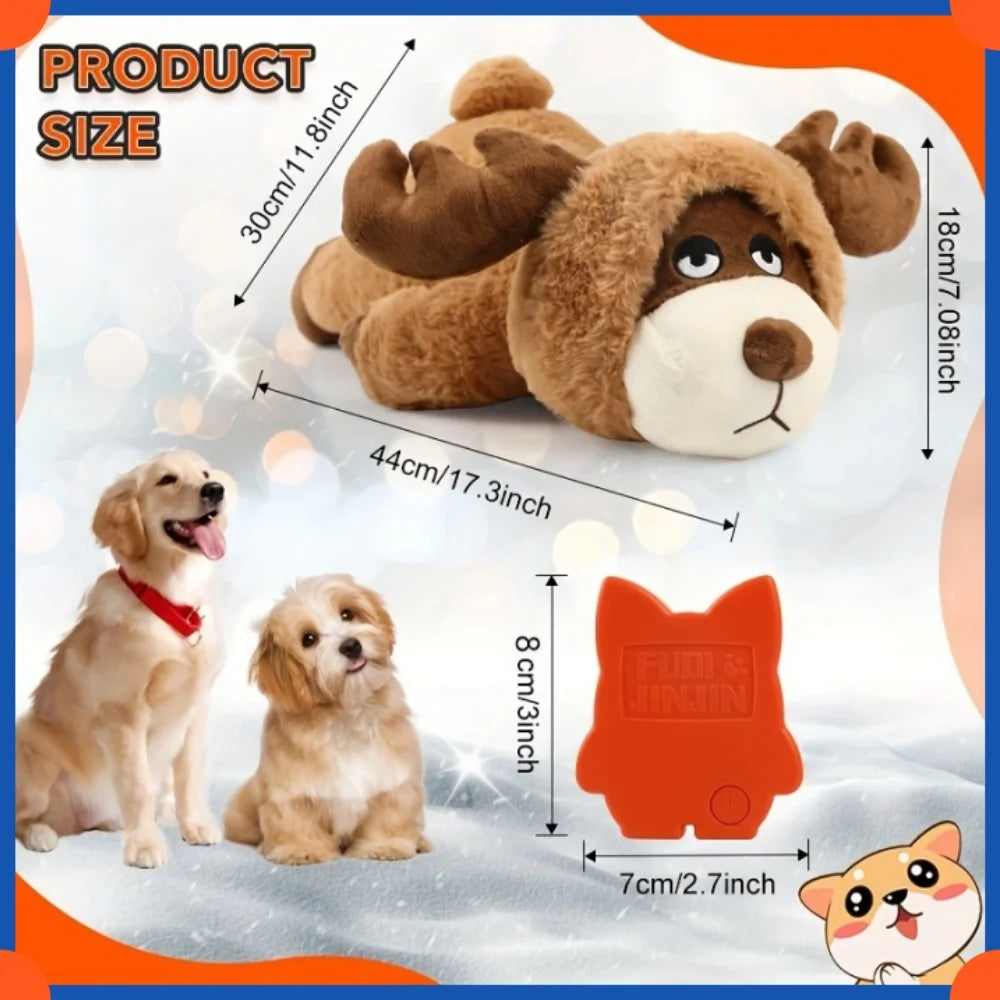 Fuled Christmas Puppy Heartbeat Plush Toys For Dog Training