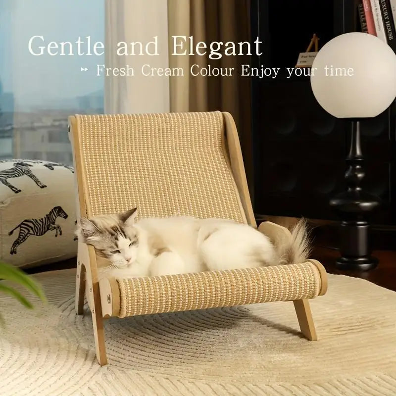 2 In 1 Scratcher Durable Rope No Tearing Pet Chair Bed Scratch Pad Hammock Perfect For Kittens And Small Pets