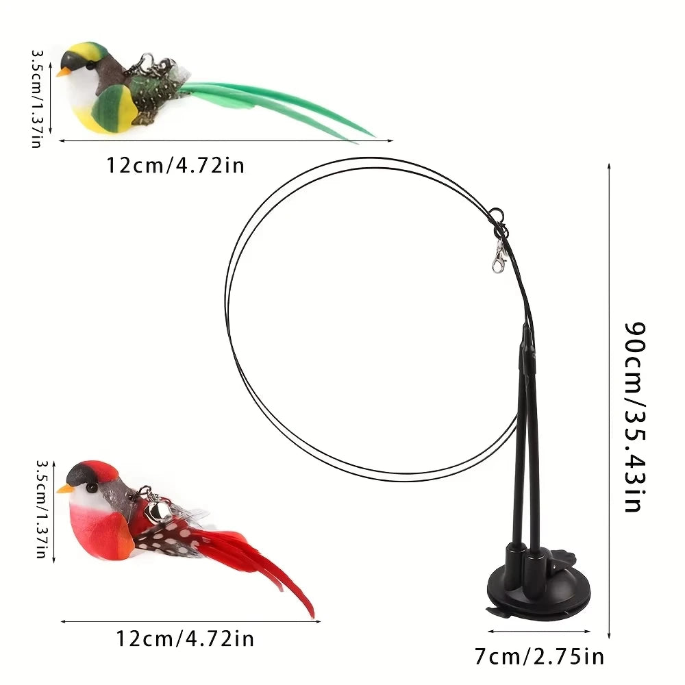 Interactive Cat Wand With Non Slip Suction Cup Base