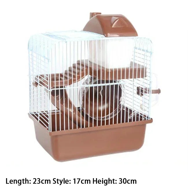 Villa Shaped Double Story Hamster Cage With Feeding Bowl