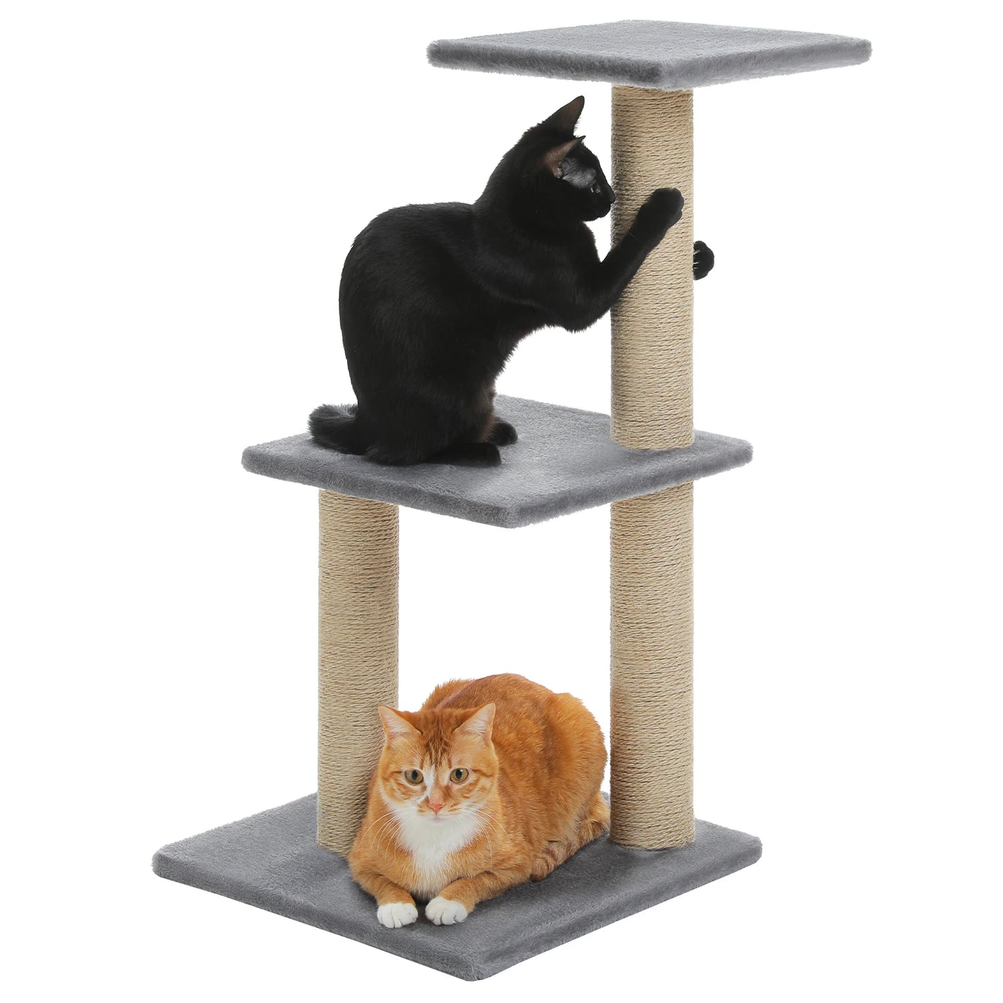 Cat Tree Cat Tower for Indoor Cats with Big Hammock Removable Top Perch and Scratching Posts Grey