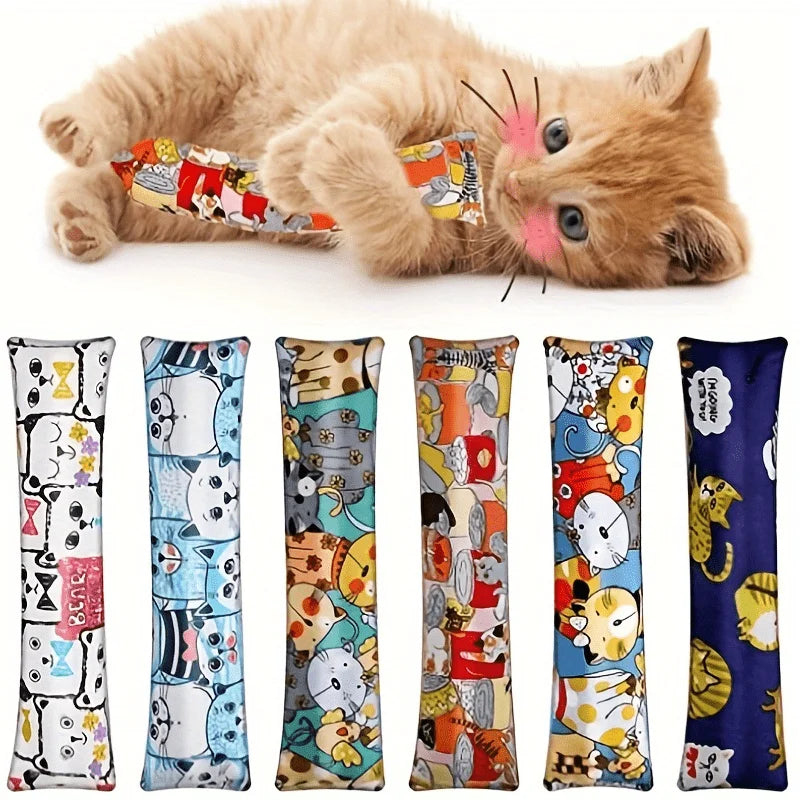 Cat Grass Chew Toy Plush Pillow Interactive Indoor Cat Toy