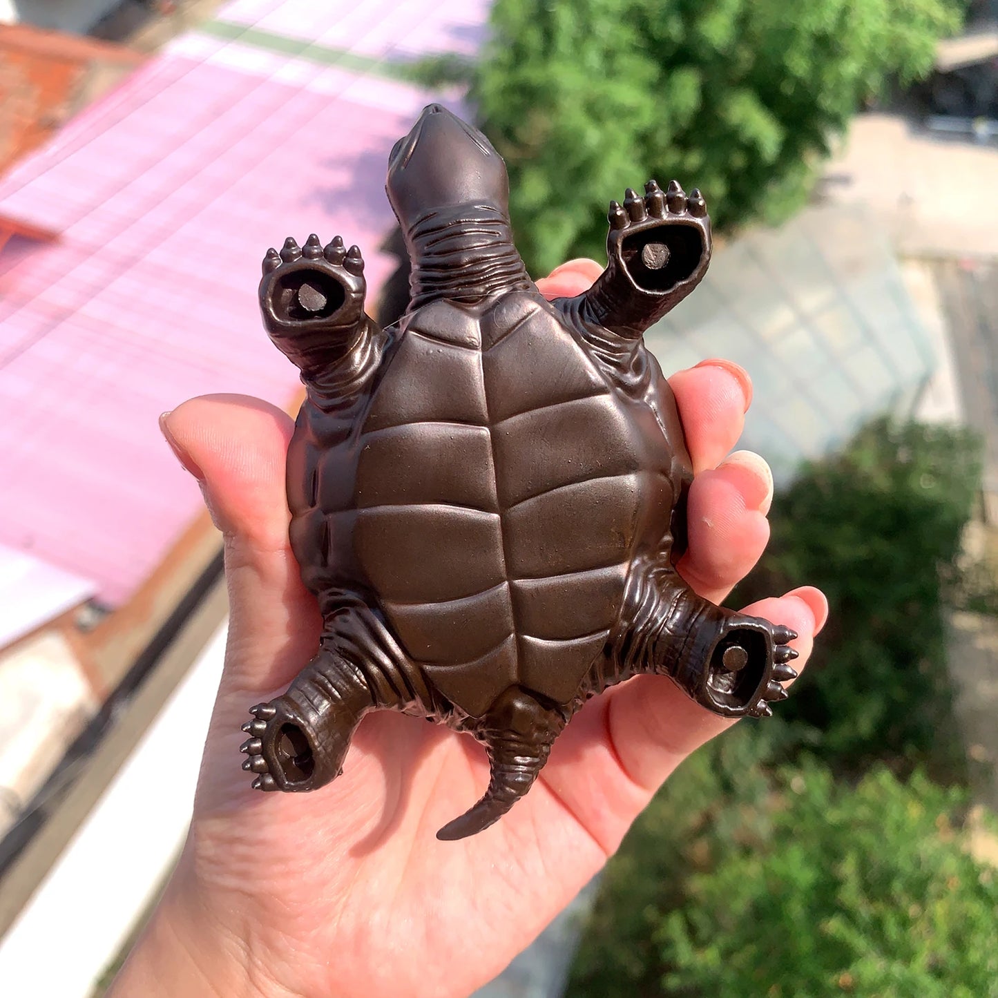 1PC Natural Amethyst Flowers Cluster Purple Quartz Carved Tortoise Animal Figurines Energy Gemstones Home Decoration