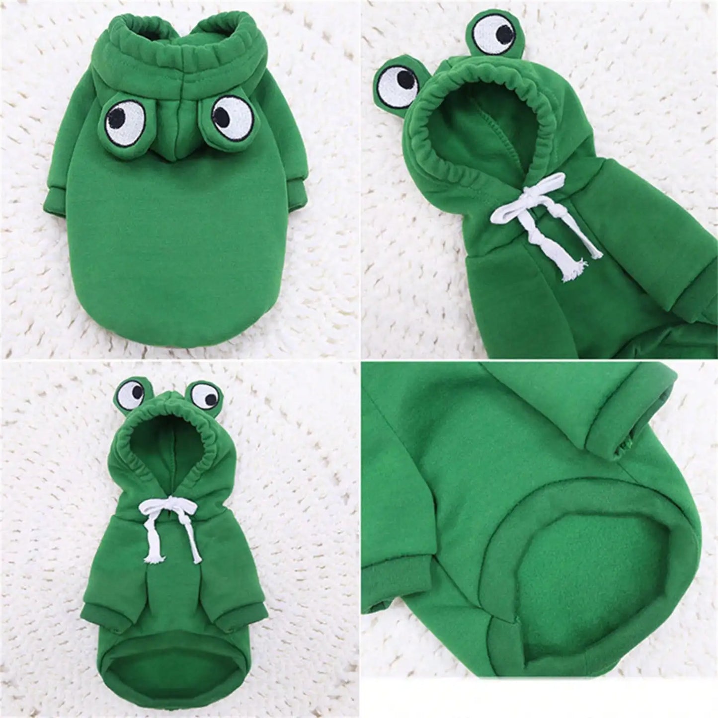 MINISO Cute Frog Design Pet Hoodie Velvet Warm Winter For Dogs And Cats