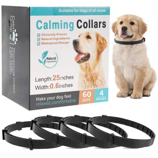 4Pcs Dogs Calming Collar Pets Pheromone Relieve Anxiety Trimmable Adjustable Comfortable Anti Relief Stress Puppy Kitten