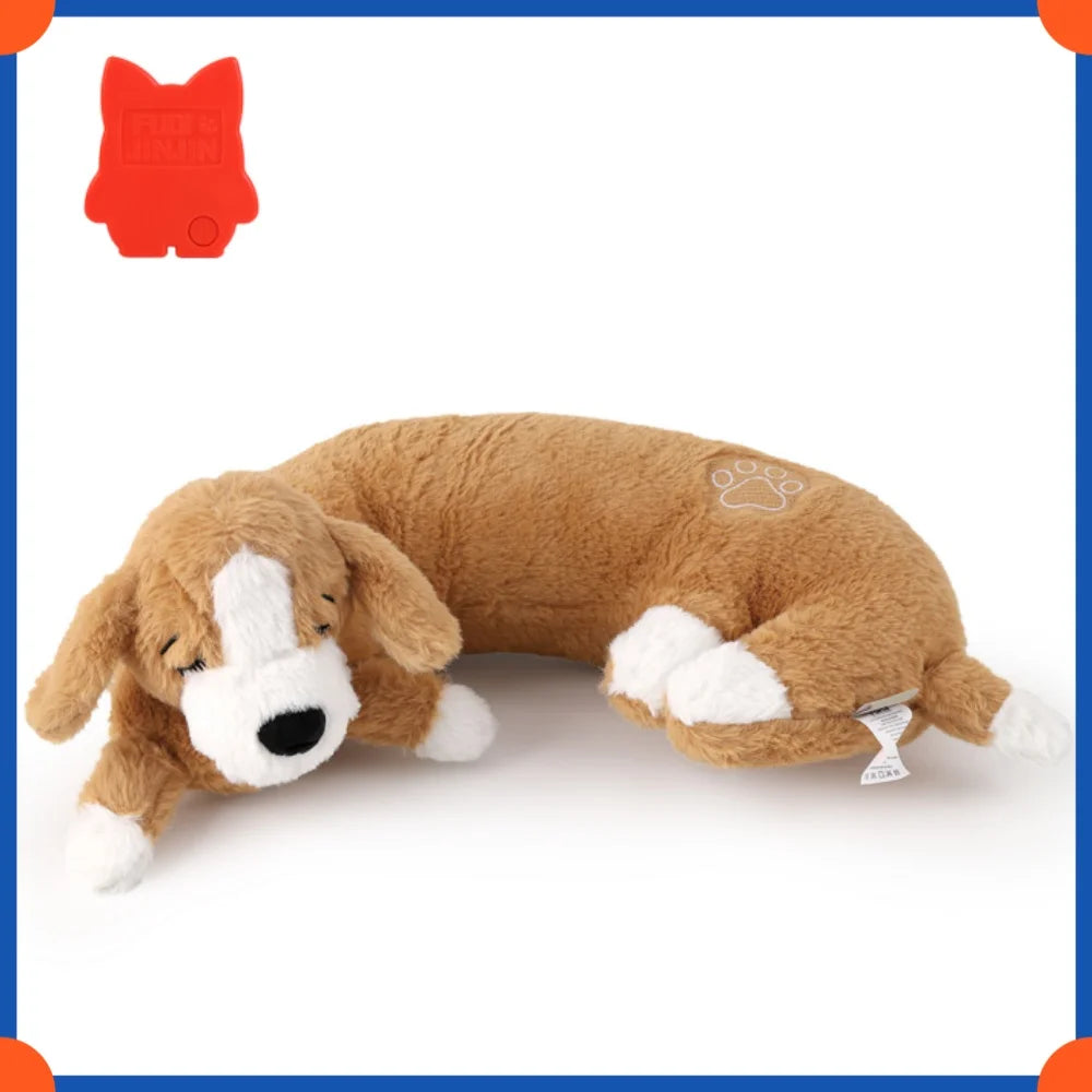 Fuled Christmas Puppy Heartbeat Plush Toys For Dog Training