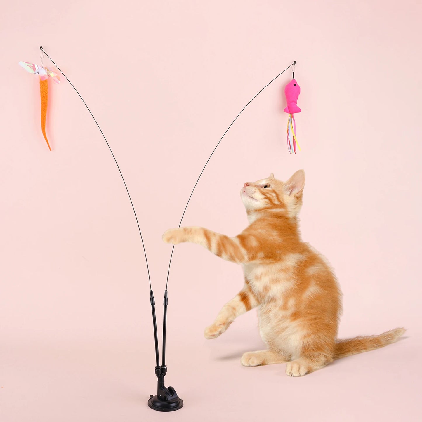 Shunmaii Cat Toy Set With Suction Cup Dual Head Training