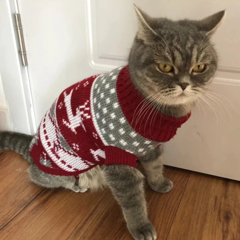 XS-XXL Christmas Pet Dog Sweaters Autumn Winter Warm Pet Cat Clothing for Small Large Dog Chihuahua Puppy Sweater Coat Outfit