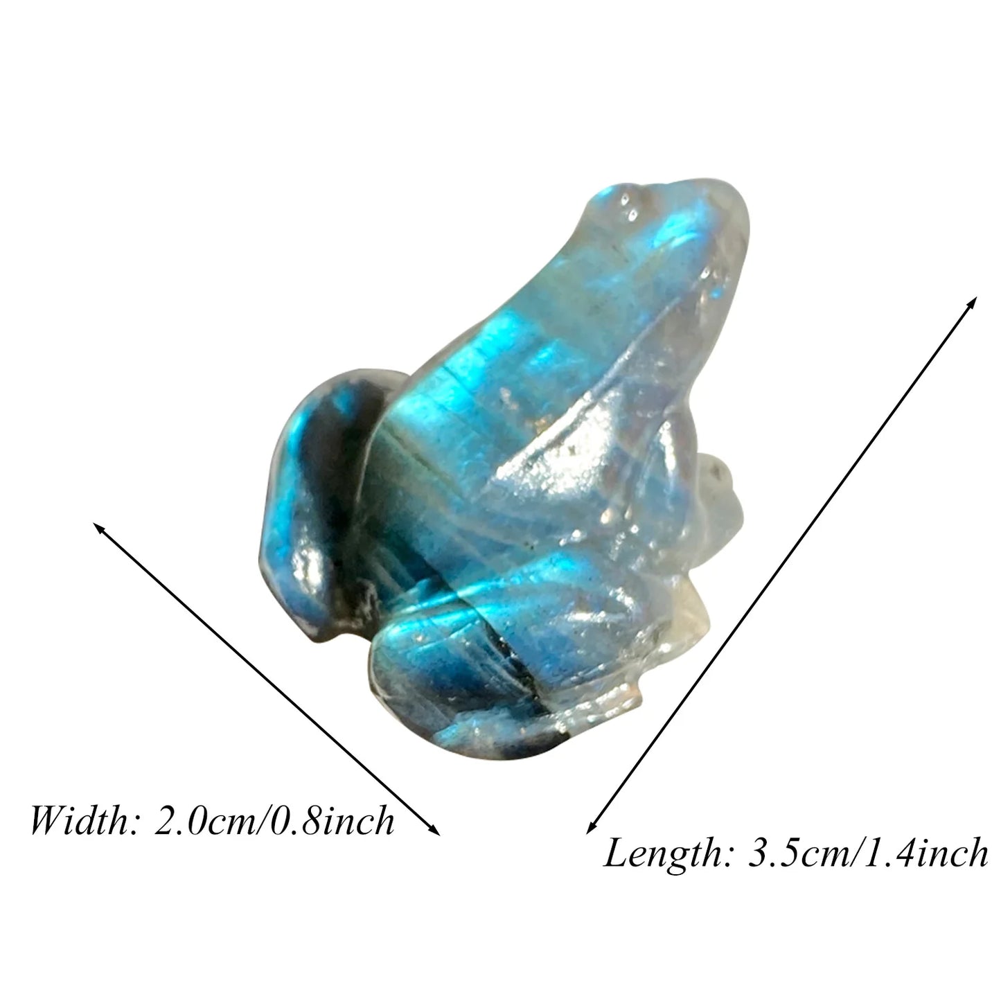 1PCS Frog Statue Natural Stones Room Ornament Hand Carved Reiki Figurine Labradorite Healing Crystals Aquarium Home Decor