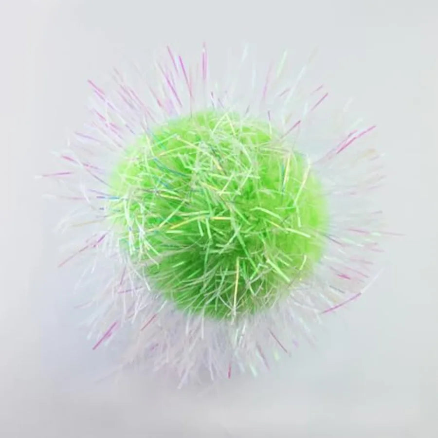 Hign-concerned Glitter Pom Pom Cat Toys 18 Pcs Kitten Soft Ball Toys Lightweight Cats