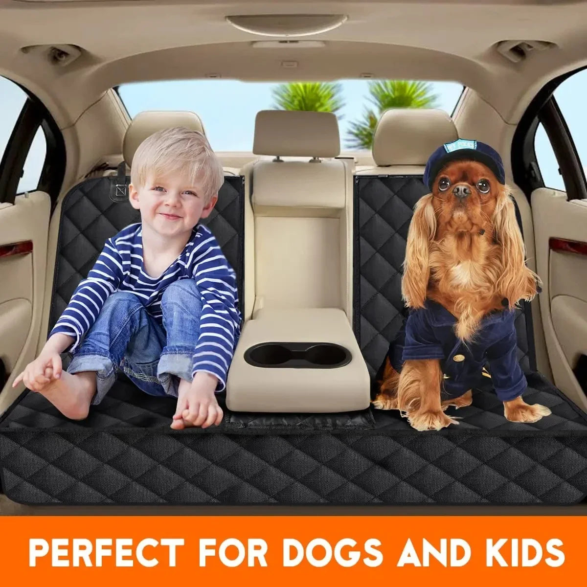 Pet Dog Car Seat Cover Travel Carrier Mattress Foldable Waterproof Non Slip Seat Protector Mat for Medium Large Dogs