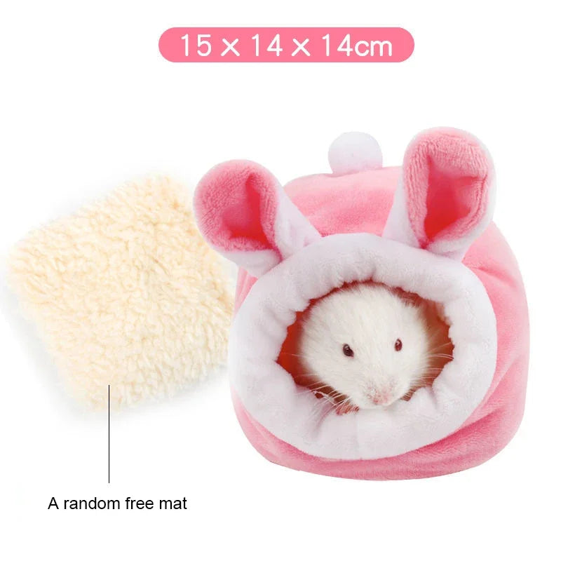 Hamster Soft Warm Bed Rat Hammock Pig Squirrel Winter Pet Toy Hanging Nest Mat House for Mice and Rats