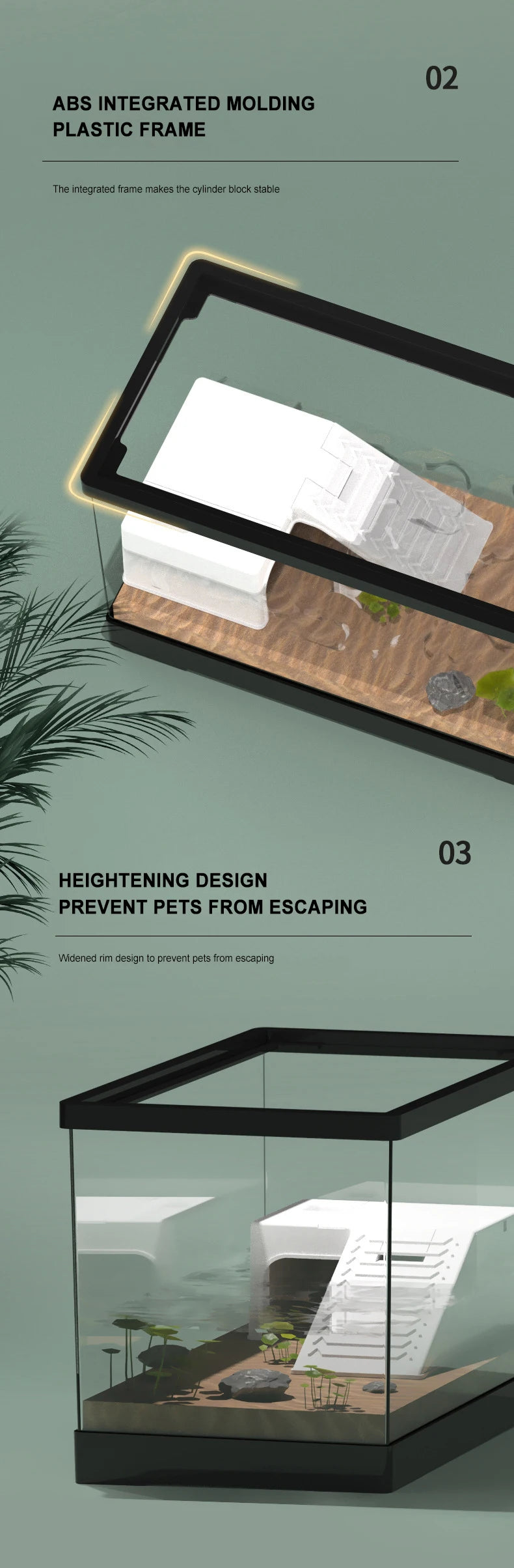 Choice Transparent Acrylic Turtle BreedingBox For Reptile Habitat TerrariumSystem