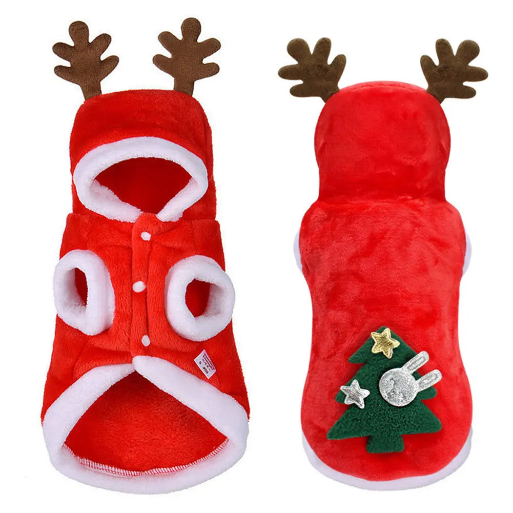 Christmas Pet Clothes Winter Dog Hoodie Coat for Small Dogs