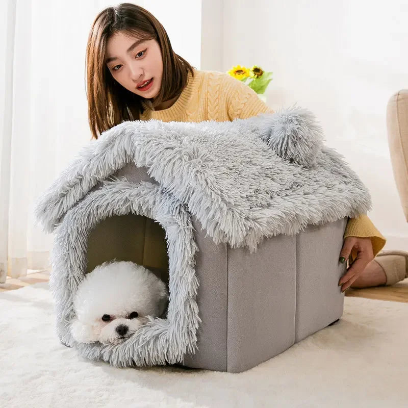 Dog Kennel Indoor Soft Bed Cave For Small Dogs Portable