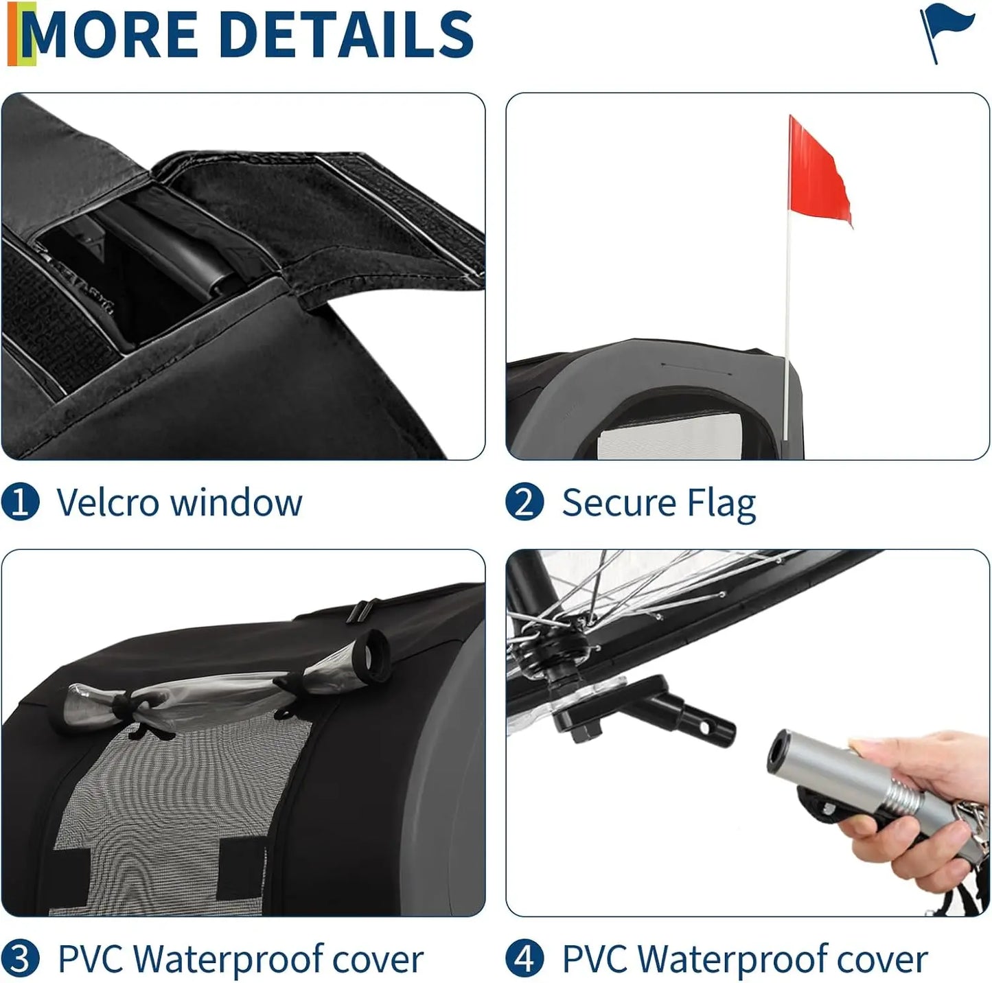 Dog Bike Trailer 88Lbs Pet Bicycle Carrier Easy Folding