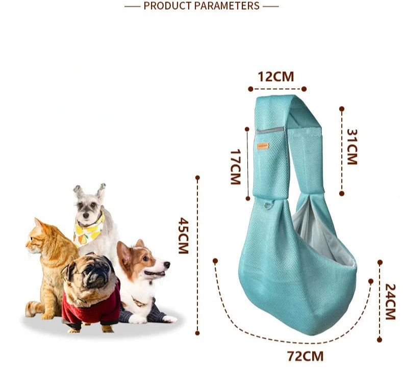 Mesh Polyester Breathable Dog Bag Pet Crossbody Shoulder Bag Outdoor Travel Portable Cat Puppy Sling Bag Tote Carrying Supplies