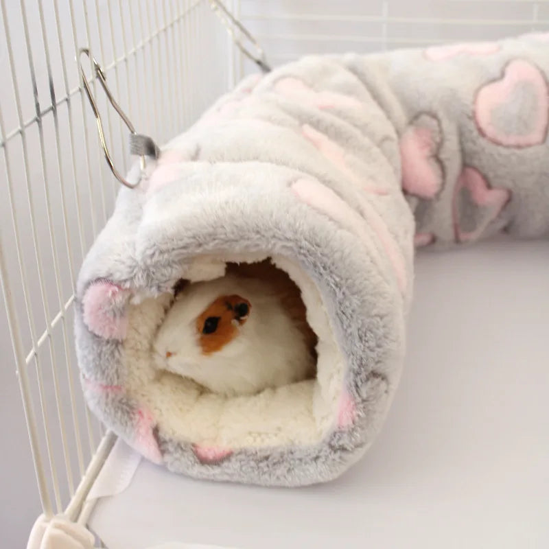 Small Pet Hamster Tunnel Hammock Plush Hanging Bed Hideout Sleeping Bag Cozy Soft Design Privacy Nest