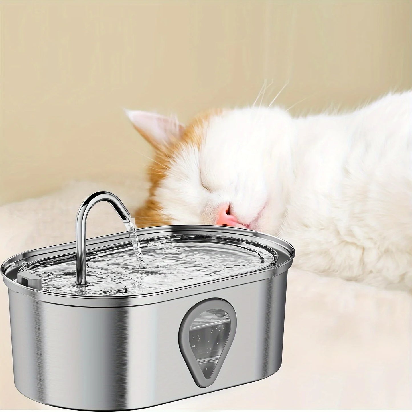 3.5L Stainless Steel Automatic Cat Water Fountain Led