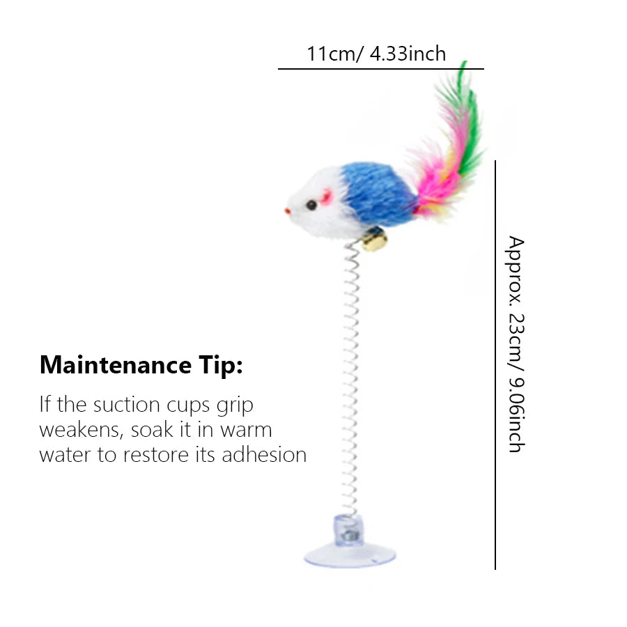 Art Lalic Swinging Mouse Cat Toy With Bell Suction Cup
