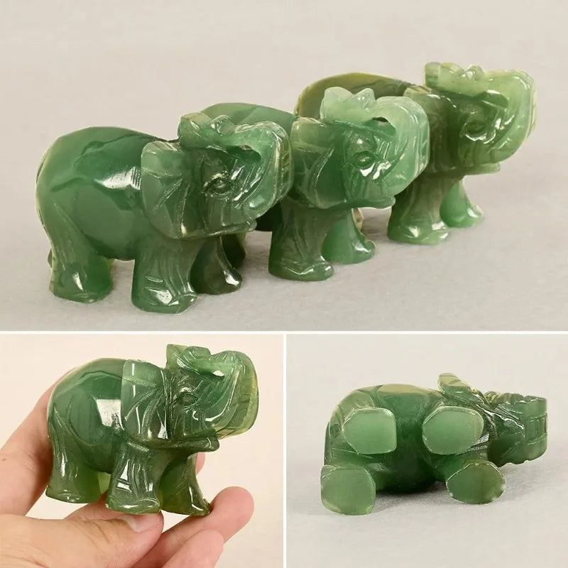 Choice Jade Lucky Elephant Feng Shui Statue Ornament