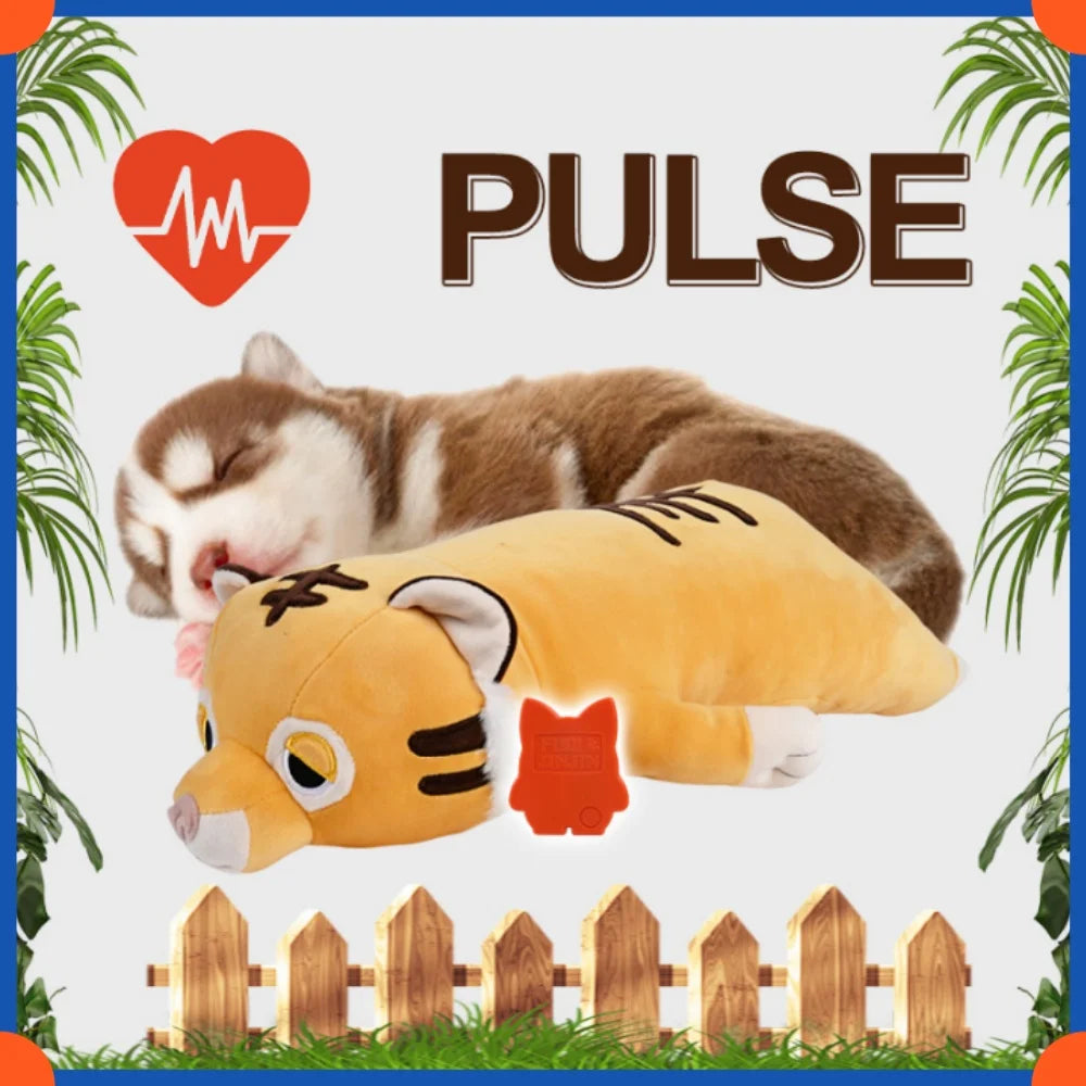 Fuled Christmas Puppy Heartbeat Plush Toys For Dog Training