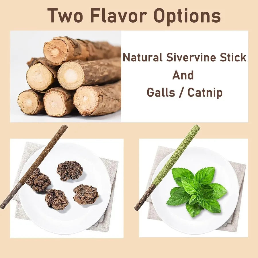 tural Silvervine Catnip Chew Sticks 12 PC Edible Dental Chews for Cats Kittens Teething Relief Teeth Cleaning Toys