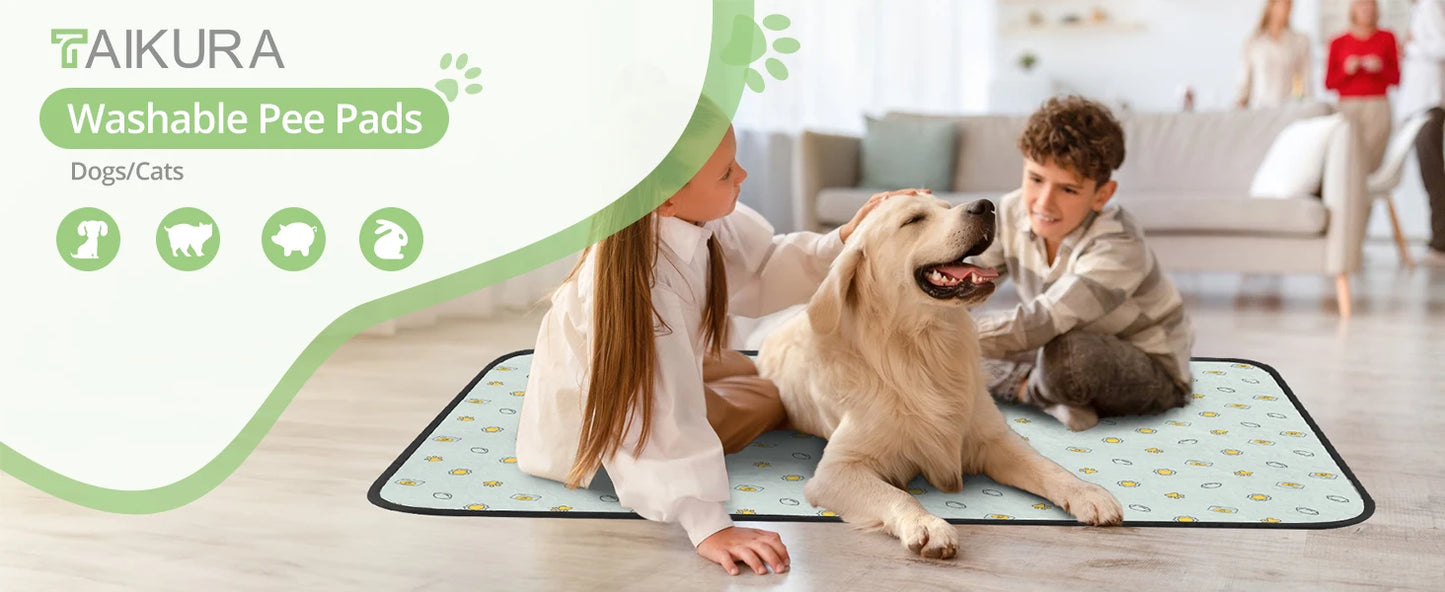 Washable Dog Pee Pads, Reusable, Absorbent, Slip-Resistant, Waterproof, 31"x36" (2 Pack)
