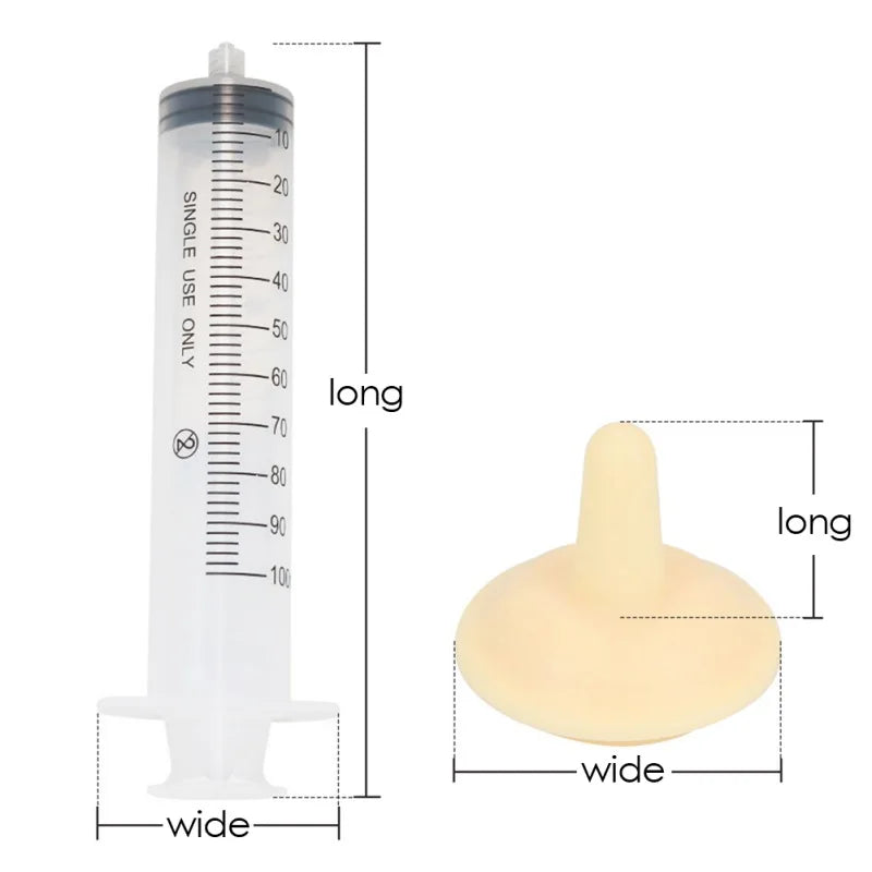 Pet Nursing Nipple with Syringe Set of 2 Silicone Nipples for Feeding Newborn Kittens Puppies and Small Animals