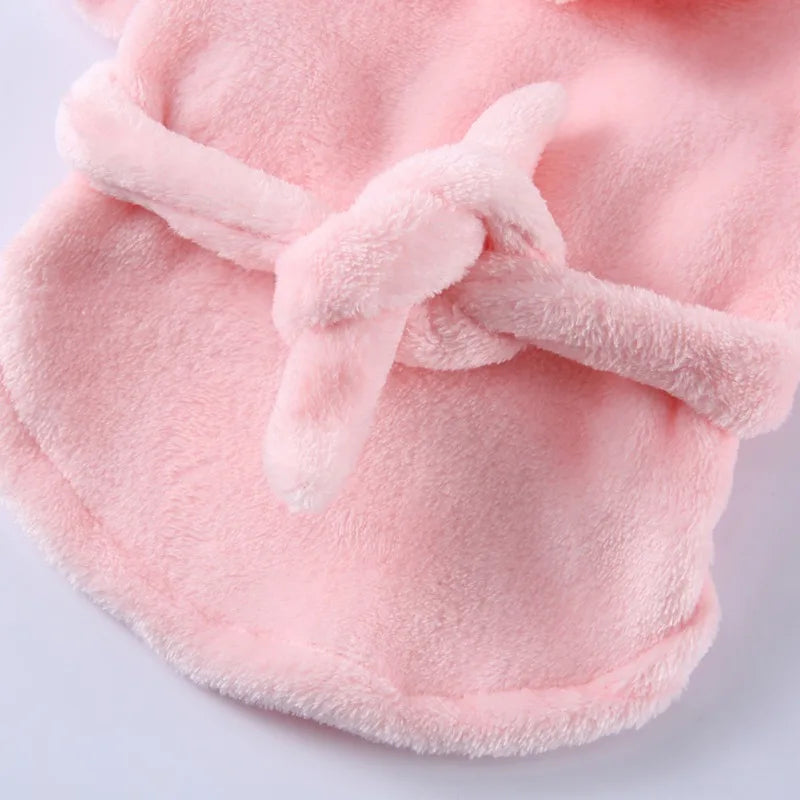 Hooded Dog Bathrobe Pajamas Soft Drying Towel For Pets