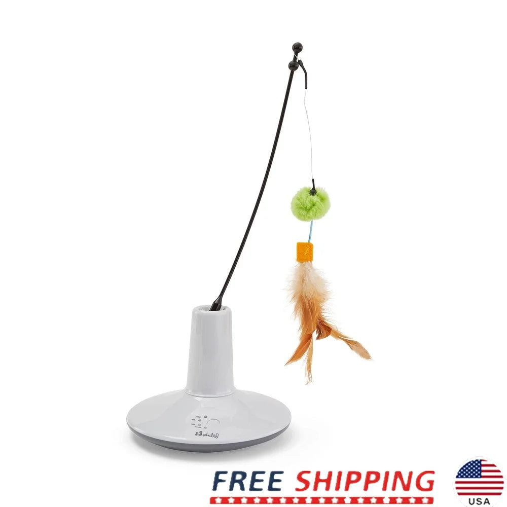 Interactive Motion Cat Toy Rechargeable Feathers Prey Mimic