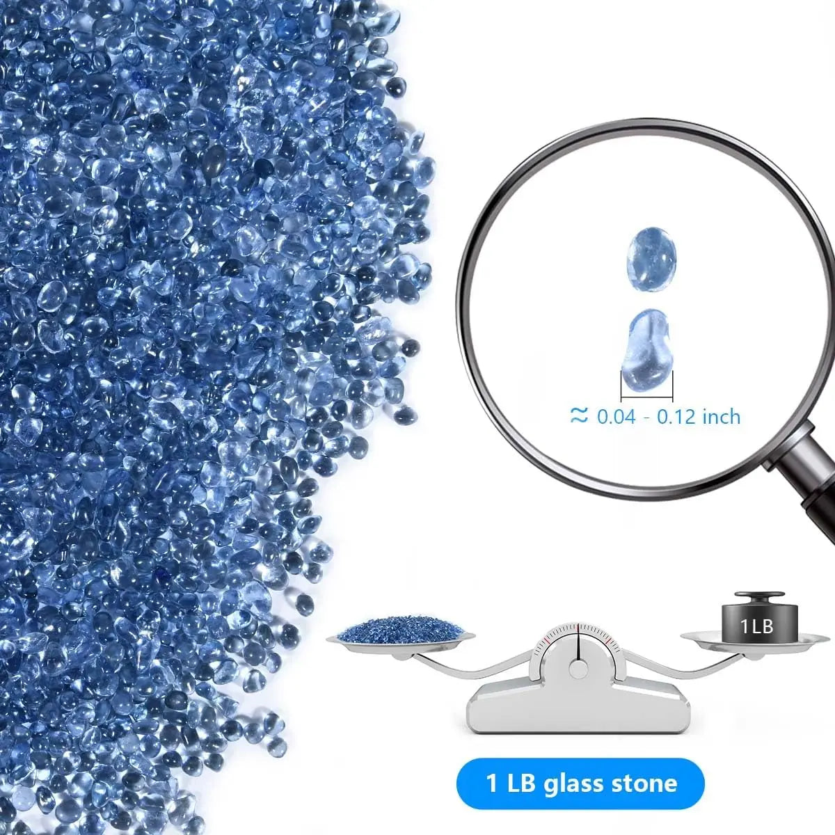 Clear Sea Glass Stones 1 Lb Aquarium Gravel Fish Tanks