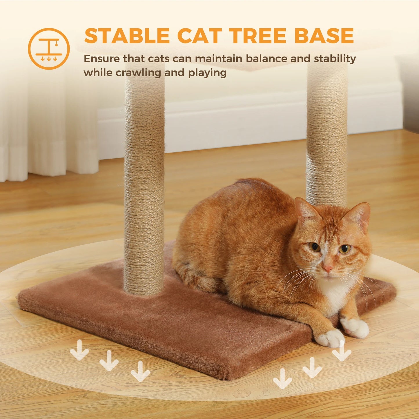 Cat Tree Cat Tower for Indoor Cats with Big Hammock Removable Top Perch and Scratching Posts Grey
